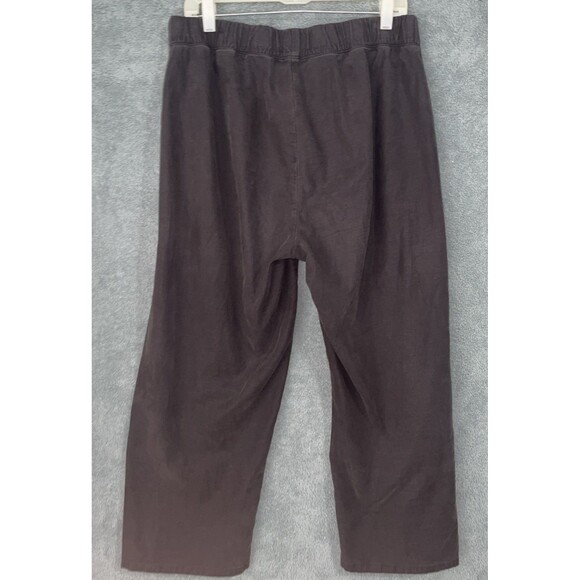 Eileen Fisher Pants Womens Size Medium Black Straight Leg Stretch Elastic Waist - Picture 7 of 11